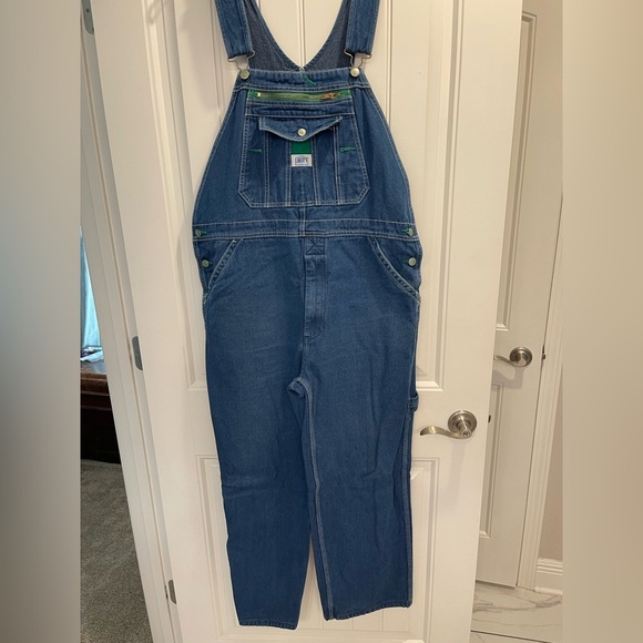Vintage Liberty Denim Overalls 36x30 Men's Carpenter Bib Blue Utility Farm - Picture 1 of 6